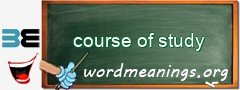 WordMeaning blackboard for course of study